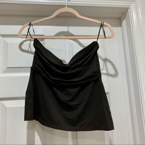 NWT ANNTAYLOR DARK BROWN STRAPLESS TOP IN SIZE M